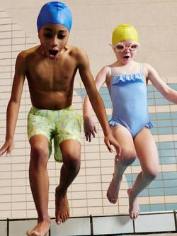 Mango Baby Swimsuit, Blue - view 2, Blue