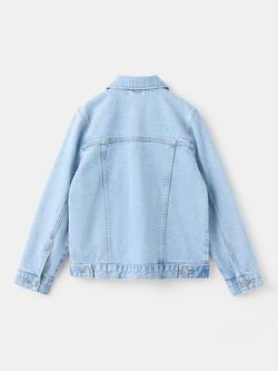 Mango Kids' Button Down Denim Jacket, Light Blue - view 2, Light Blue