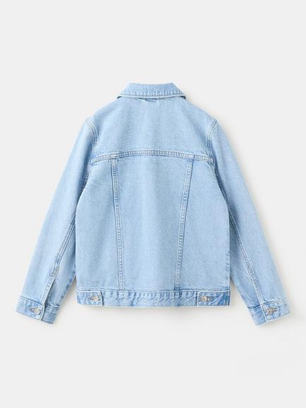 Mango Kids' Button Down Denim Jacket, Light Blue - view 2, Light Blue