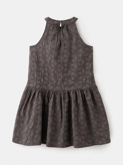 Mango Kids' Halter Mini Dress, Chocolate - view 2, Chocolate