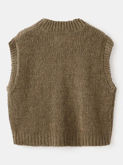 Mango Kids' Sleeveless Textured Knit Vest, Chocolate - view 2, Chocolate