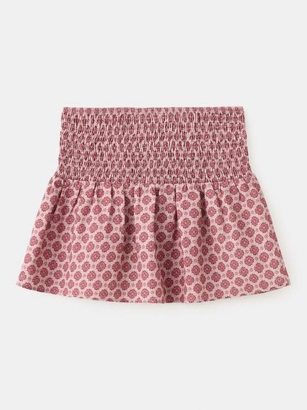 Mango Kids' High Waist Smock Mini Skirt, Red/Multi - view 2, Red/Multi
