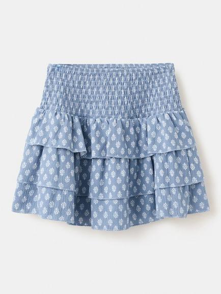 Mango Kids' Skater Skirt, Blue, Blue
