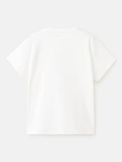 Mango Kids' Relaxed Embroidered Short Sleeve T-Shirt, Off White - view 2, Off White