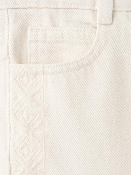 Mango Kids' Wide Leg Jeans, Sand - view 2, Sand