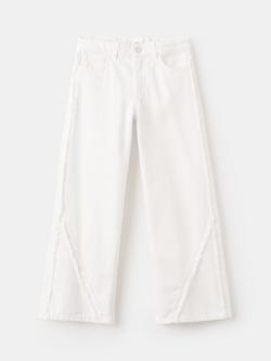 Mango Kids' Frayed Seam Jeans, White, White