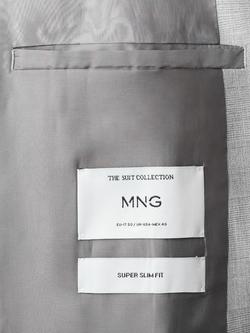 Mango Super Slim Blazer, Light Grey Melange - view 2, Light Grey Melange