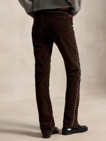 Polo Ralph Lauren Side Seam Stud Corduroy Trousers, Vintage Brow - view 2, Vintage Brown