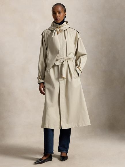 Ralph Lauren Woven Belted Trench Coat, Stone, Stone