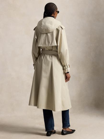 Ralph Lauren Woven Belted Trench Coat, Stone - view 2, Stone