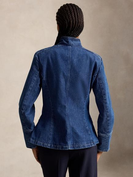 Polo Ralph Lauren Slim Fit Mock Neck Denim Jacket, Roserea Wash - view 2, Roserea Wash