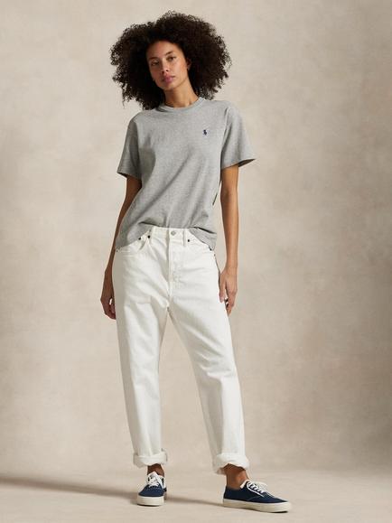 Polo Ralph Lauren Crew Neck Heavyweight Cotton T-Shirt, Cobblestone Heather - view 2, Cobblestone Heather