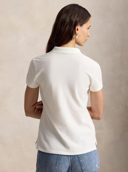 Polo Ralph Lauren Short Sleeve Slim Fit Stretch Cotton Blend Polo Shirt, White - view 2, White