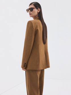 Mango Double Breasted Blazer, Caramel - view 2, Caramel