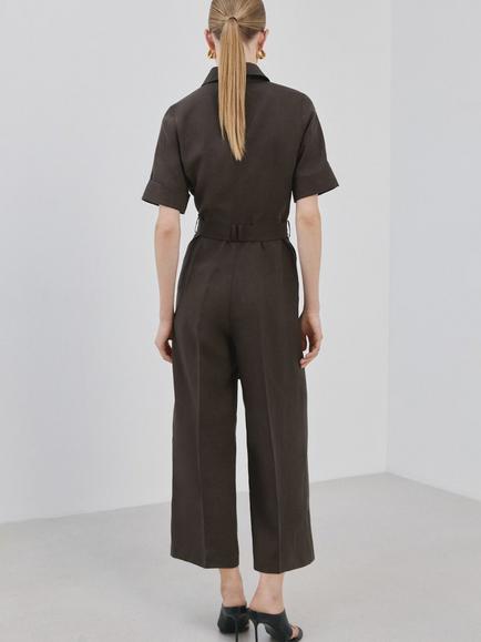 Mango Tailored Jumpsuit, Brown - view 2, Brown