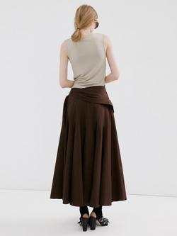 Mango Cowl Neck Draped T-Shirt, Stone - view 2, Stone