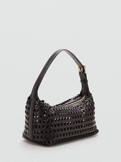 Mango Braided Shoulder Bag, Chocolate - view 2, Chocolate