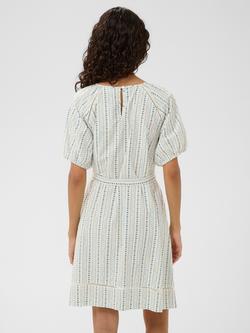 Saint Tropez Rajasz Stripe Print Short Puff Sleeve Cotton Mini Dress, Ice Vallarta - view 2, Ice Vallarta