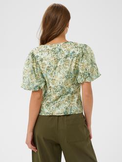 Saint Tropez Rainies Floral Print Blouse, Vallarta Blue - view 2, Vallarta Blue