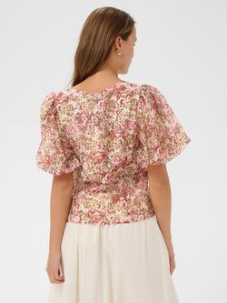 Saint Tropez Rainies Floral Print Blouse, Ballerina - view 2, Ballerina