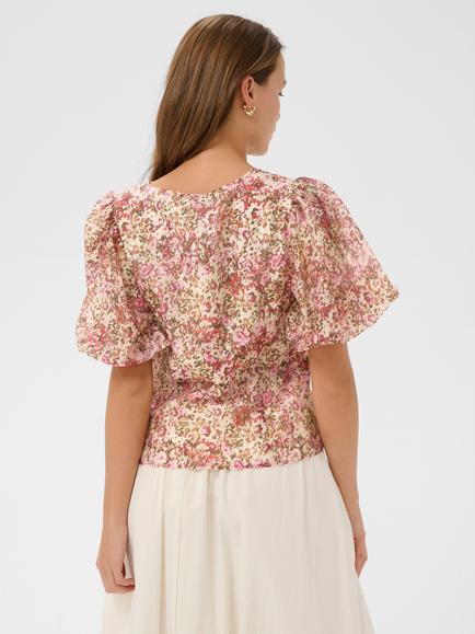 Saint Tropez Rainies Floral Print Blouse, Ballerina - view 2, Ballerina
