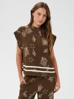Saint Tropez Rosashellsz Relaxed Fit Blouse containing LENZING™ ECOVERO™ Viscose, Fudge