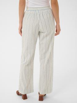 Saint Tropez Rajasz Stripe Print Wide Leg Drawstring Waist Cotton Trousers, Ice Vallarta - view 2, Ice Vallarta