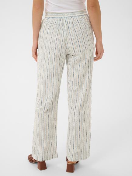 Saint Tropez Rajasz Stripe Print Wide Leg Drawstring Waist Cotton Trousers, Ice Vallarta - view 2, Ice Vallarta