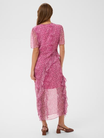 Saint Tropez Rachil Asymmetric Ruffle Maxi Dress, Raspberry Rose - view 2, Raspberry Rose