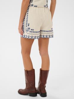 Saint Tropez Romelle Embroidered Trim Shorts, Turtledove - view 2, Turtledove