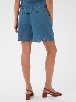 Saint Tropez Rozlynnsz Embroidered Scallop Hem Shorts, Blue - view 2, Blue