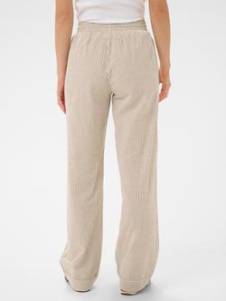 Saint Tropez Elmiko Striped Cotton Drawstring Trousers, Toasted Coconut/Ice - view 2, Toasted Coconut/Ice
