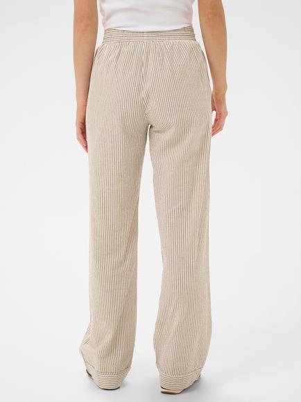 Saint Tropez Elmiko Striped Cotton Drawstring Trousers, Toasted Coconut/Ice - view 2, Toasted Coconut/Ice