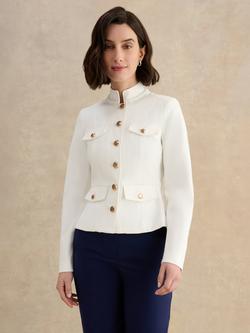 Hobbs Raleigh High Neck Jacket, Cream, Cream