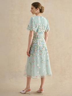 Hobbs Audra Floral Midi Dress, Green - view 2, Green