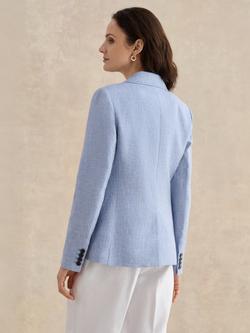 Hobbs Janaya Pure Cross Dyed Linen Blazer, Blue - view 2, Blue