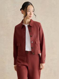 Hobbs Clarence Linen Jacket, Syrup Brown, Syrup Brown