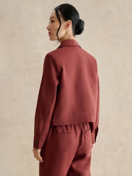 Hobbs Clarence Linen Jacket, Syrup Brown - view 2, Syrup Brown
