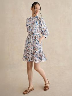 Hobbs Hope Floral Shirt Dress, White/Multi, White/Multi