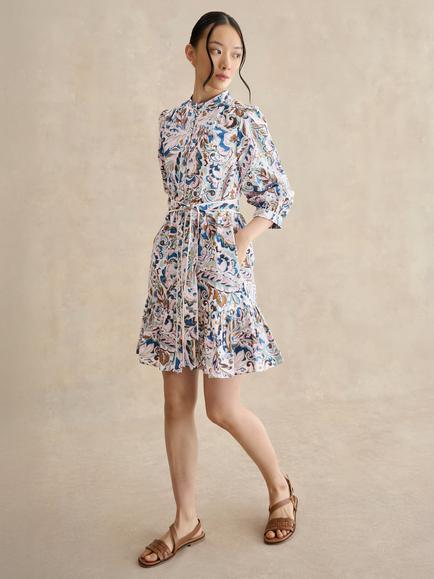 Hobbs Hope Floral Shirt Dress, White/Multi, White/Multi