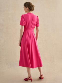 Hobbs Lillie Short Sleeve Tea Dress, Pink - view 2, Pink