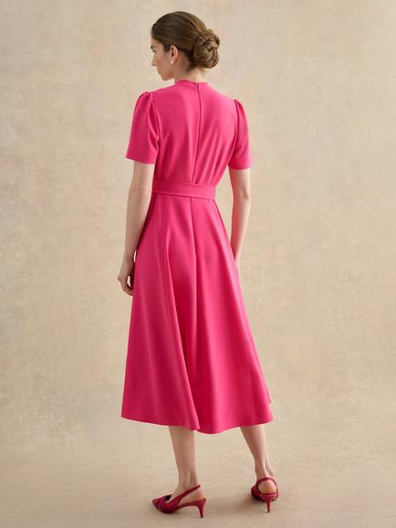 Hobbs Lillie Short Sleeve Tea Dress, Pink - view 2, Pink