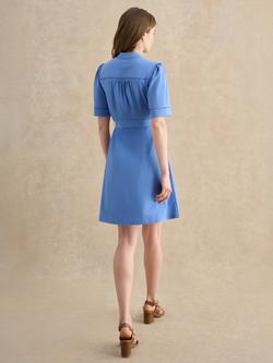 Hobbs Livvie Puff Sleeve Tie Waist Cutwork Dress, Blue - view 2, Blue