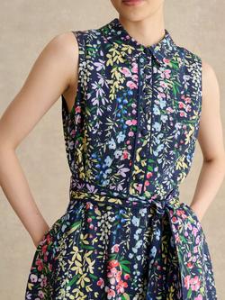 Hobbs Petite Alberta Floral Shirt Dress, Midnight/Multi - view 2, Midnight/Multi