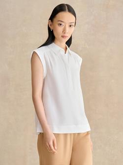 Hobbs Dahlia Linen Rich Shirt, White, White