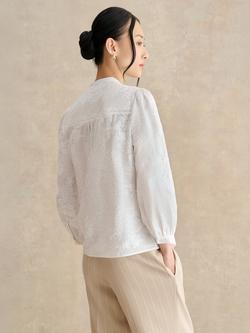 Hobbs Fallon Embroidered Floral Shirt, White - view 2, White