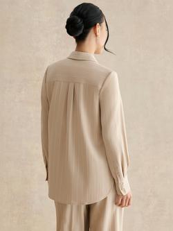 Hobbs Hadley Stripe Shirt, Beige - view 2, Beige