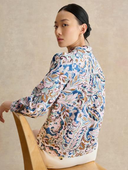 Hobbs Soraya Floral Shirt, White/Multi - view 2, White/Multi