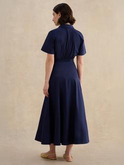 Hobbs Chatham Drop Waist Midi Skirt, True Navy - view 2, True Navy