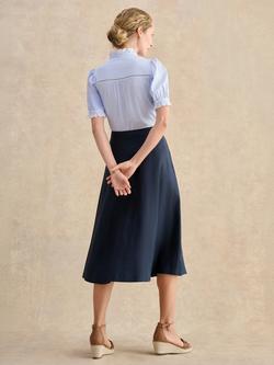 Hobbs Tonica Linen Midi Skirt, Blue - view 2, Blue